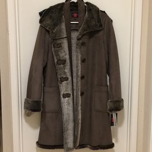 $$Drop! NWT!! Gallery Suede/Faux Fur Coat